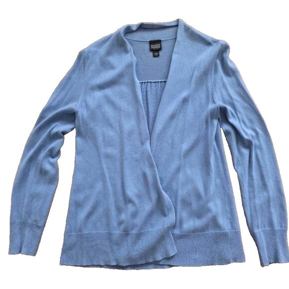 Eileen Fisher Womens Silk Cashmere Open Front Knit Cardigan Blue Pet S A001080 - Picture 1 of 7